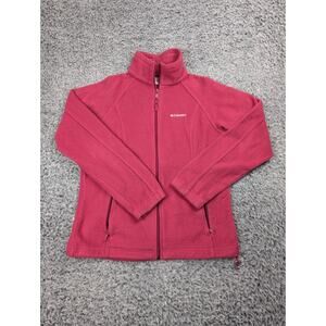 Columbia Jacket Women Medium Pink Fleece Zip Gorpcore Athleisure Outdoors Lounge